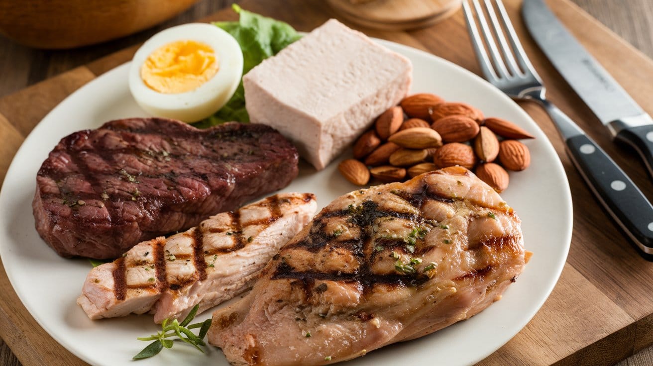 a-photo-of-a-plate-of-food. Protein sources 